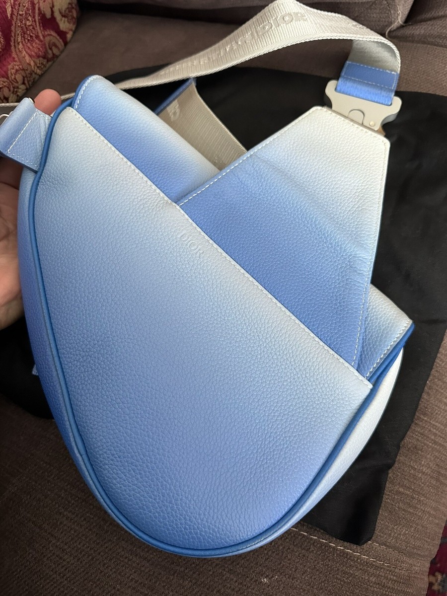 Dior x Daniel Arsham Gradient Blue Men's Saddle Bag Rare Find