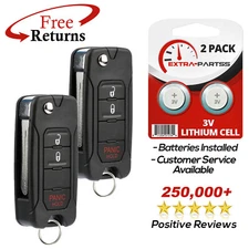 2 Remote Keyless Entry Car Flip Key Fob Replacement For Chrysler (OHT692427AA)
