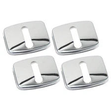 4X Polished Silver Stainless Door Latch Striker Cover Fits 09-12 F01 F02 750i