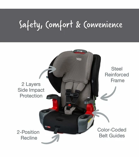 Britax Grow With You ClickTight Booster Car Seat Gray Contour  - Picture 3 of 8