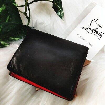 Christian Louboutin Bifold Wallet Spike Studs Black Leather Christian Louboutin Bifold Wallet Spike Studs Black Leather