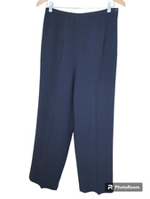 Sz 10P Petite 10 Talbots EASY CARE Navy Blue Pants Women Lined Career Dress