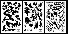 3Pack Vinyl Airbrush Spray Paint Camo Stencils 14" Stripe Digital - Army - Tacs