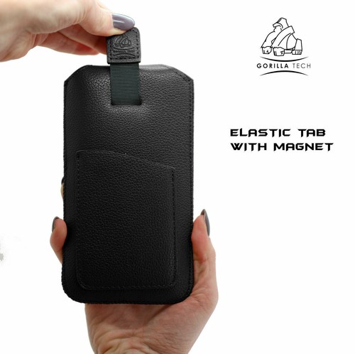 Leather Pull-Up Pouch With Card Slot For iPhone 15 Pro, 15, 14, 13, 12/12 Pro - Picture 8 of 32
