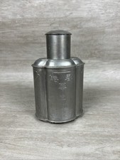Vintage Chinese Paktong Pewter Tea Caddy/Jar/Flask Engraved Wah Sang H.K. Hong