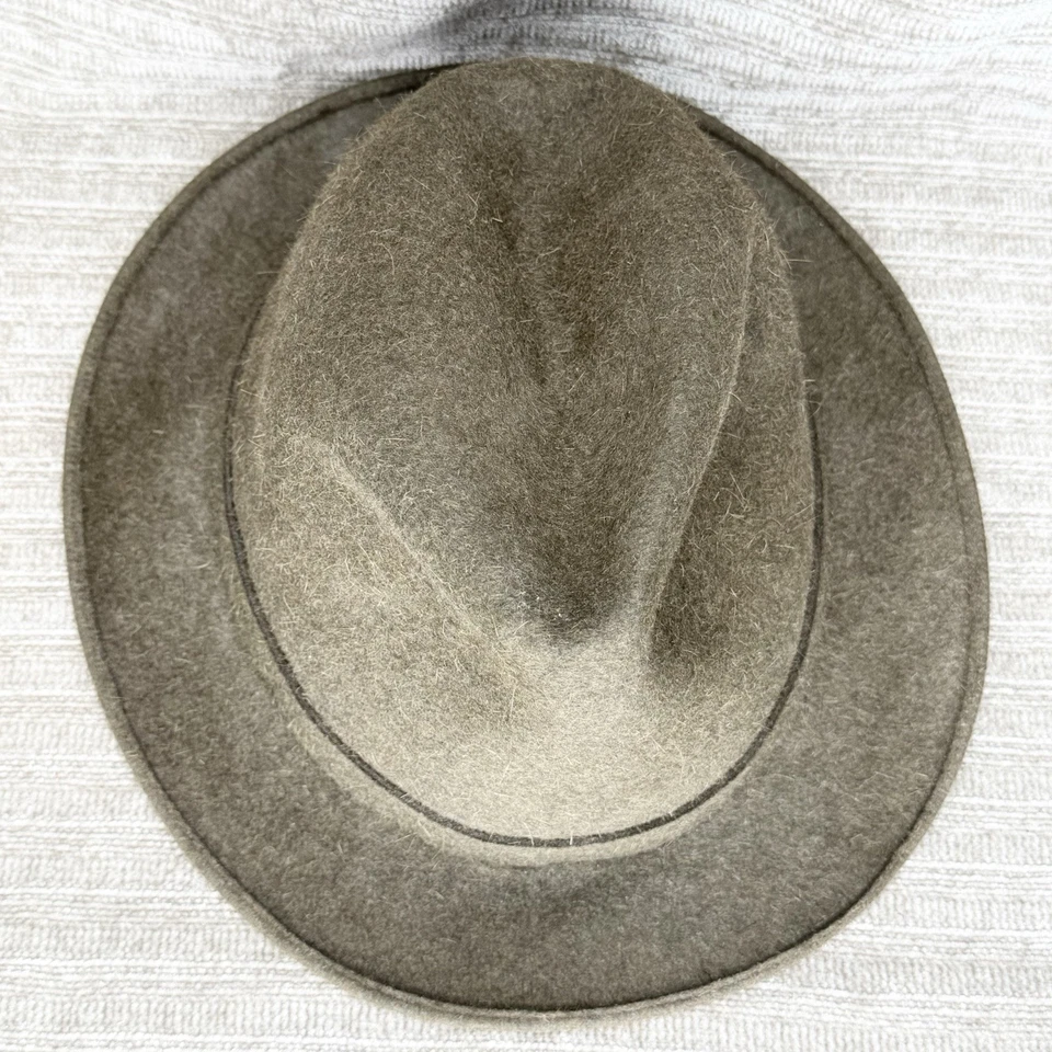 LOCK & Co Hatters Trilby 羊毛毛毡帽 尺寸 7 1/8 (58) 绿色 英国制造 — 第 4/4 张图片