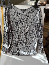 Karen Kane Ballet Neck Leopard Animal Print Long Sleeve Shirt XL