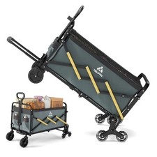 Stairs Climbing Cart with Triangular Wheels,2 in 1 Folding Utility Cart