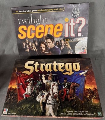 Hasbro & Mattel Board Games Lot 1999 Stratego & 2009 Twilight Scene It?