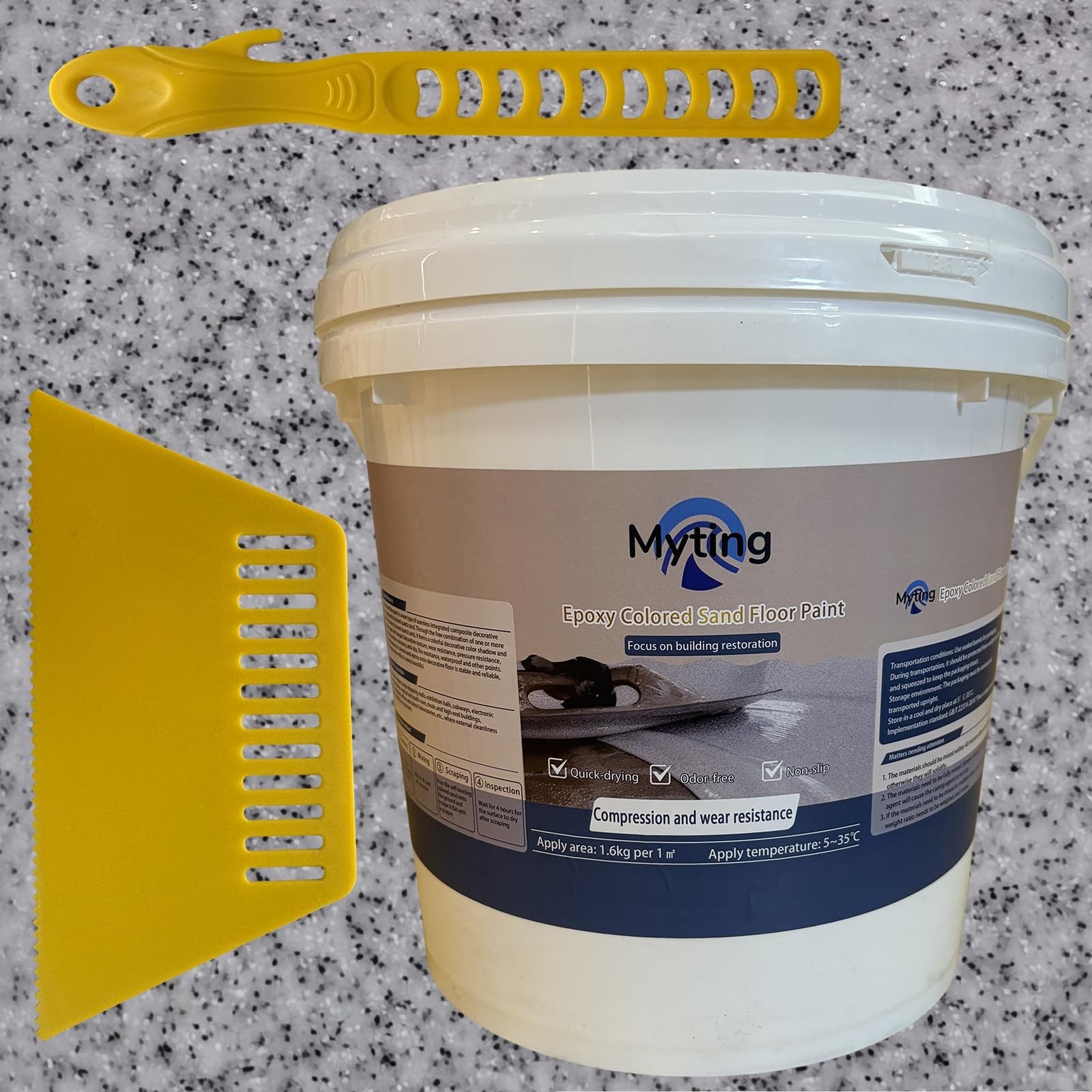 Epoxy Floor Paint Light Gray High Gloss Marble Effect Coating | eBay