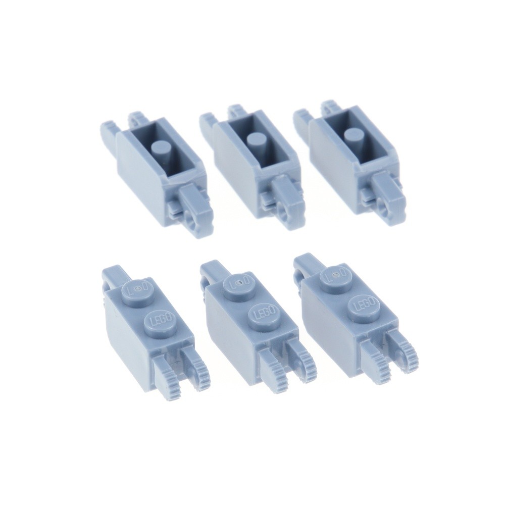 6X Lego Hinge Brick 9 Teeth 1X2X1 Sand Blue Joint Brick 4251959 30386