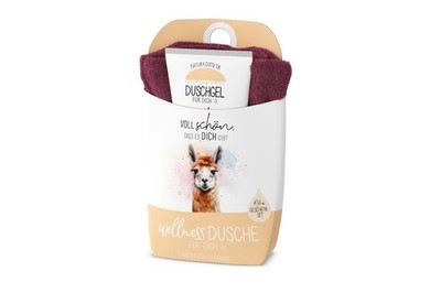 Wellnessdusche Geschenk-Set Duschgel Handtuch la vida Lama 1088061