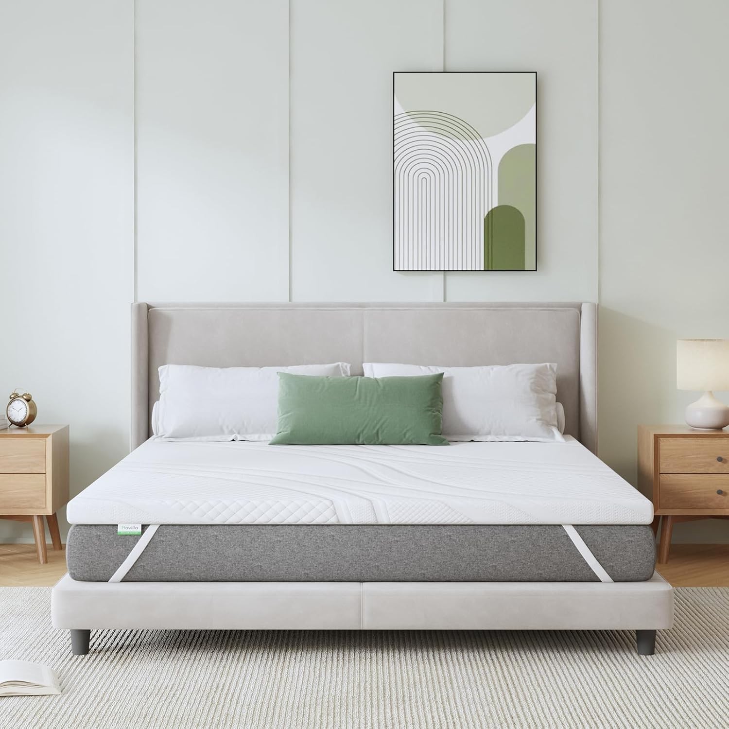 Topper Viscoelástico 135x190 cm – Sobrecolchón con Gel, Confort Mejorado