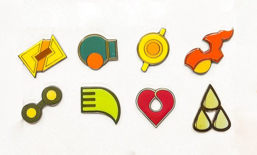 Pokemon Hoenn Region Gym Badges Brooch Pin Set - 8 Pieces