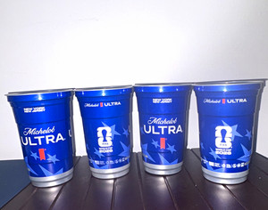 Michelob Ultra FIFA World Cup 2026 NY/NJ Blue Aluminum Cups Lot of 4