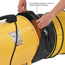 16" Confined Space Blower Fan, 32' Flexible Duct, 2 Speed, 2850 CFM, 1 HP