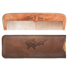 Wooden s for Men,Men'S Wood Beard Comb with Leather Travel Case,Mens Combs for H