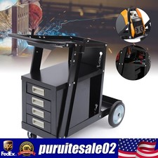Welding Welder Cart Plasma Cutter Tank Storage MIG TIG ARC w/4-Drawer Cabinet 