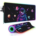 Microfibre & Rubber RGB Lighting Mouse Pad With 13 Modes For Computer Large Size