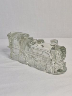 Locomotive Train Engine 1028 Vtg Figural Glass Candy Container 1940s Stough