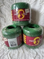 3 NOS South Maid Crochet Thread Cotton Color 484 Myrtle Green 350 Yards