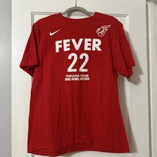 Nike Caitlin Clark #22 Indiana Fever T Shirt WNBA Rebel Edition Red Size Large