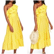 Lisa Marie Fernandez Target NWOT Polka Dot One Shoulder Midi Dress Small NO BELT