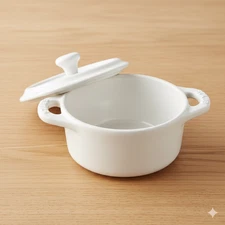 Mini Ceramic Cocotte White Small Baking Dish Ramekin Pot New