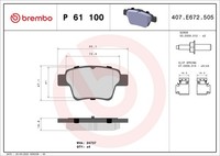 Brembo Bremsbelagsatz Scheibenbremse Prime P 61 100 FüR Peugeot 207 307 CC SW 3A