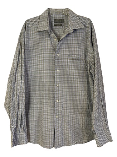 Talbots, Talbots Blue & Tan Collared Button Up Long Sleeve Dress Shirt Size 17-35/37