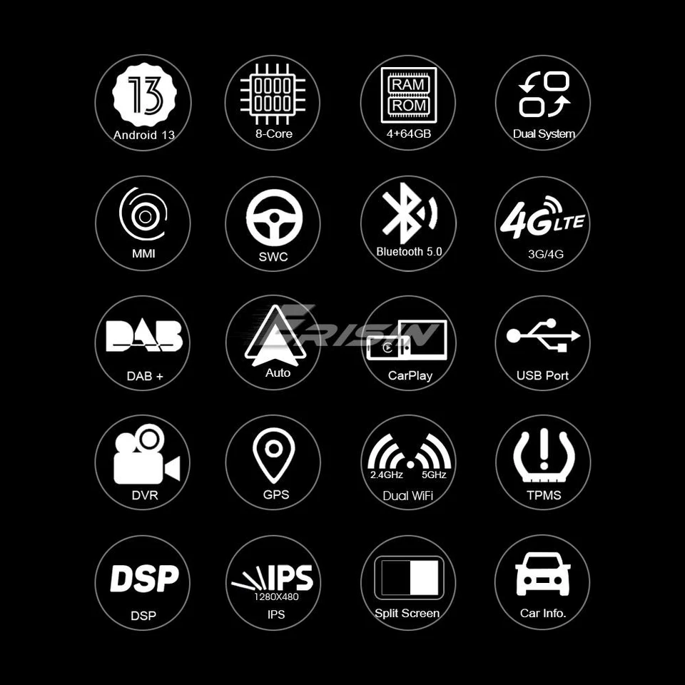 8.8" 64GB Android 13 Autoradio GPS Navi für Audi A4/S4/RS4 CarPlay DAB+Wifi DSP - Bild 2 von 4