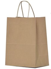 50 Pcs Brown Kraft Paper Shopping Bags 10x5x13 Paper Gift Bags with Handles B...