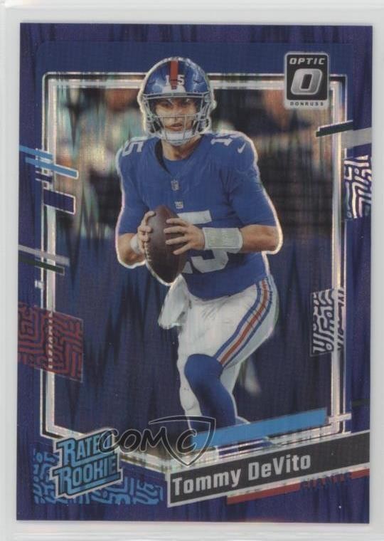 2023 Panini Donruss Optic Rated Rookie Purple Shock Prizm Tommy DeVito #280 00v4