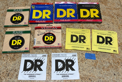 DR Strings ACOUSTIC & ELECTRIC new, open & singles PURE BLUES / RARE +