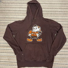 Cleveland Browns Hoodie Sweatshirt Mens Large Retro Big Brownie The Elf Antigua