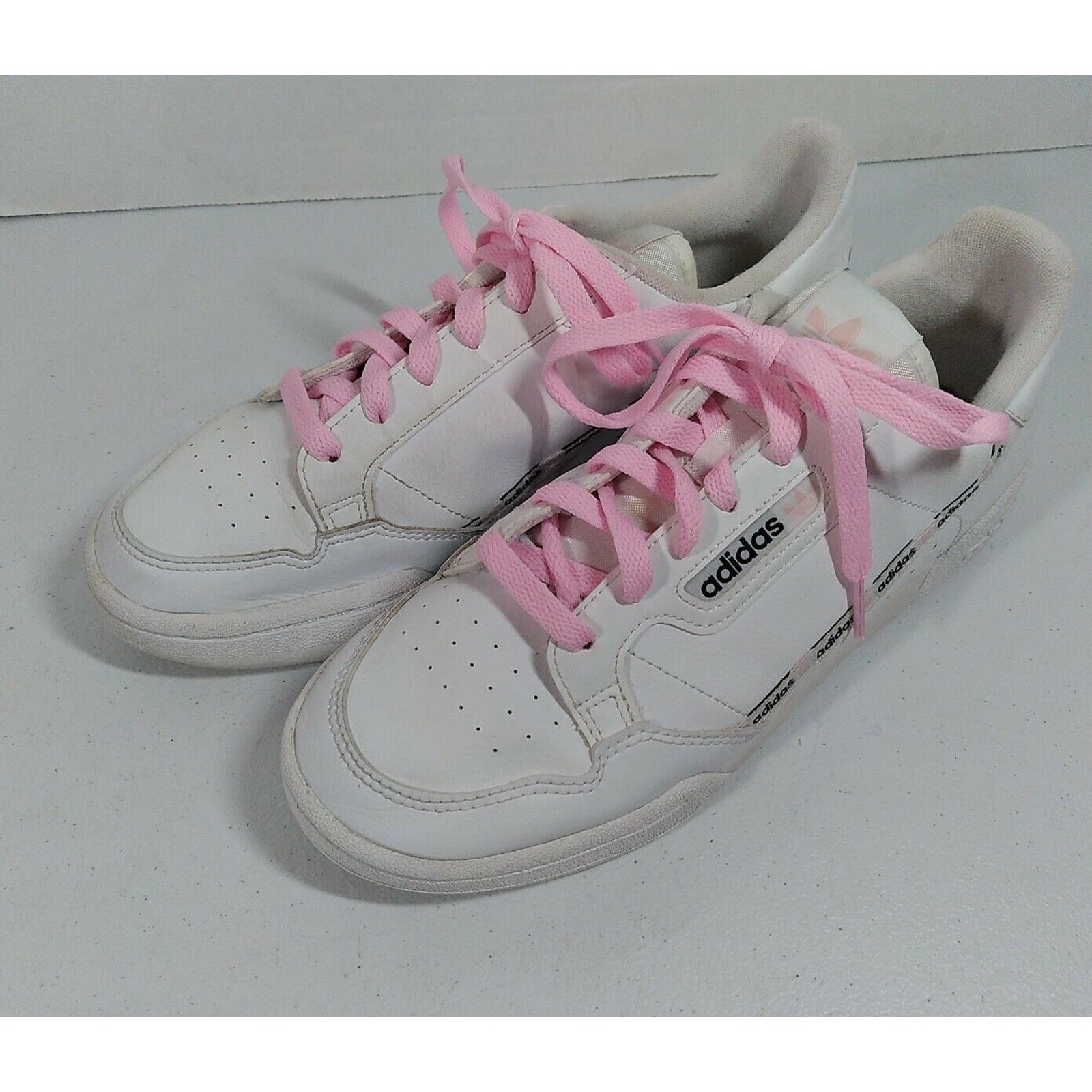 Adidas Women's 8.5 White Pink Continental 80 Sneakers. Excellent Cond