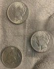 LOT OF THREE (3) 90% SILVER PEACE DOLLARS (au-bu) Nice Coins :: 1923, 1925,1926S