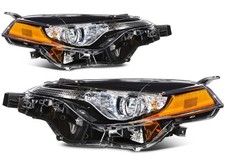 Pair Headlight Assembly Fit For 2017-2019 Toyota For Corolla 1.8l Black Housing