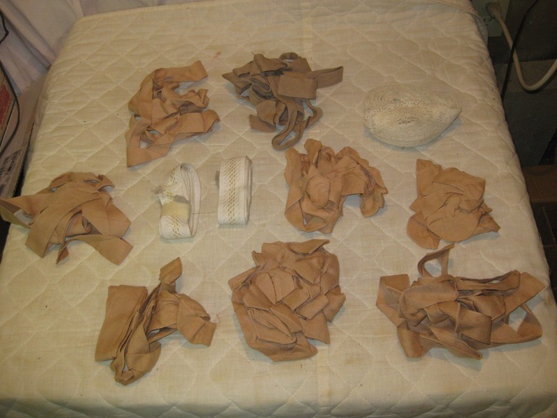 Many pieces of Cotton Rug Binding Tape for Rug Hooking and Lace