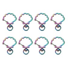 16Pcs Metal Spring Snap Keychain Clip, Shell Shape Lobster Claw Clasp, Rainbow