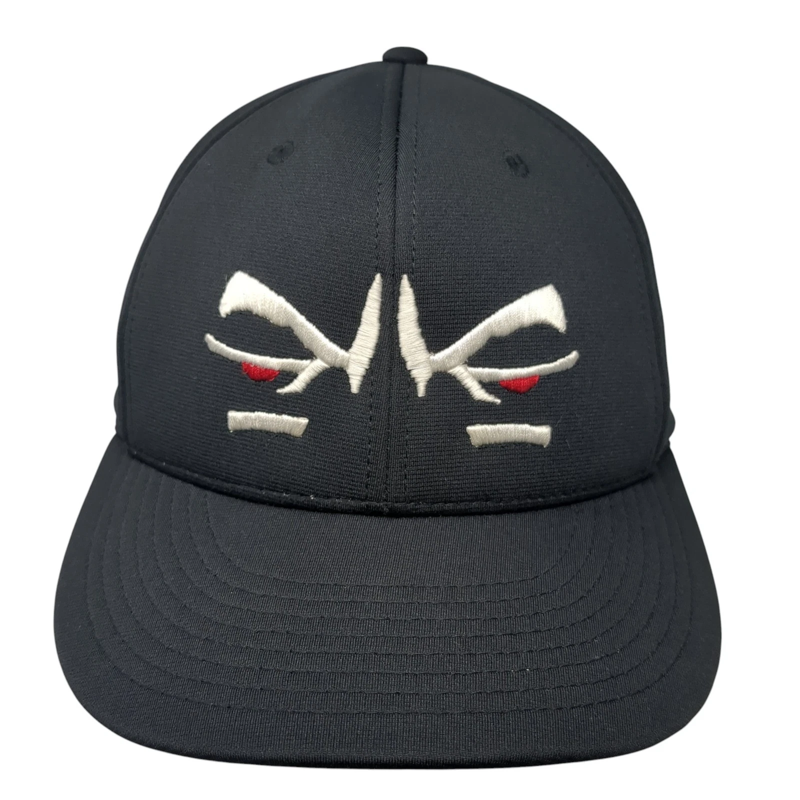 Richardson Fitted Baseball Cap Black Medium Lightweight Embroidered 6 Panel