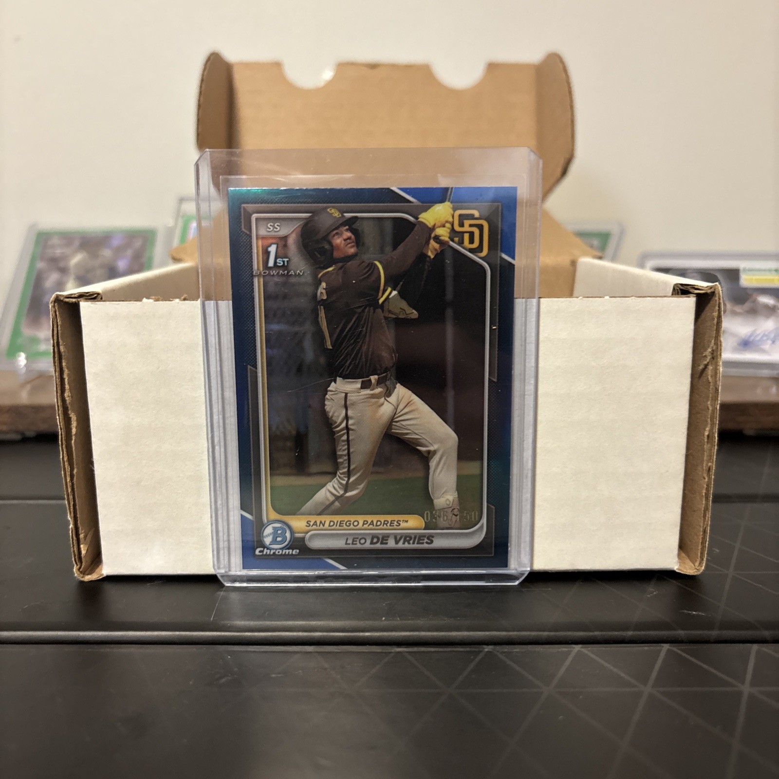 Leo De Vries 2024 Bowman Chrome 1st Blue Refractor /150