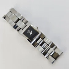 ESQ Movado Swiss Women's Watch 18MM Black Dial Gray Bracelet 5.5" New Battery