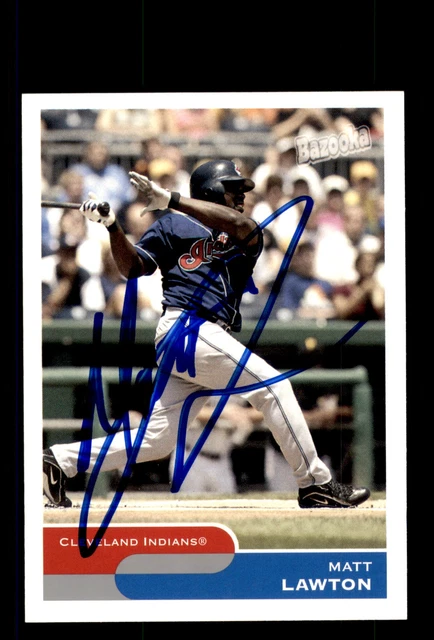 Signierte Baseballkarte Auto Matt Lawton 2004 Bazooka #236 Cleveland Indians
