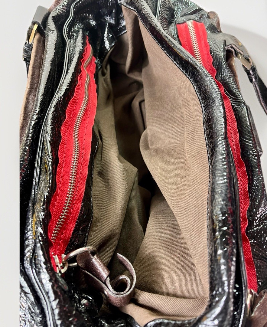 Chloé Audra Tote Black Patent Leather Gold Hardware Shoulder Bag image 9