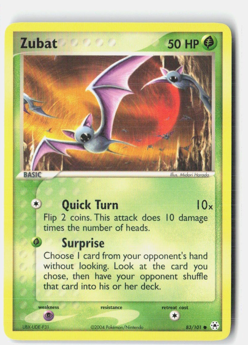 Zubat 83/101 Common Hidden Legends Pokemon Near Mint