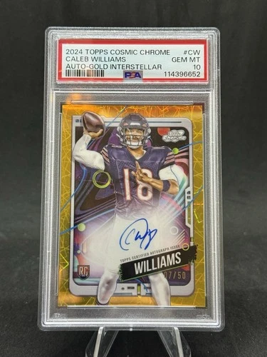 2024 Topps Cosmic Chrome CALEB WILLIAMS Auto /50 RC Gold Interstellar PSA 10