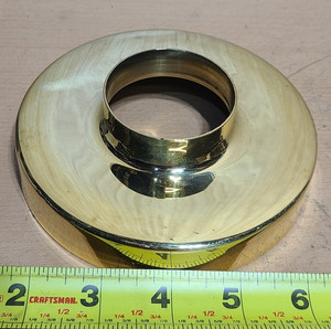 CRL HR20XPB Polished Brass Steel Flange and Canopy for 2" Tubing