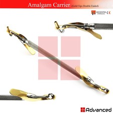 Dental Amalgam Carrier Double Ended Gold Tips Restorative Filling Instrument