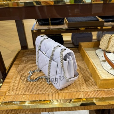 Tory Burch Willa Soft Quilt Small Shoulder Bag 166080 $595 Purple